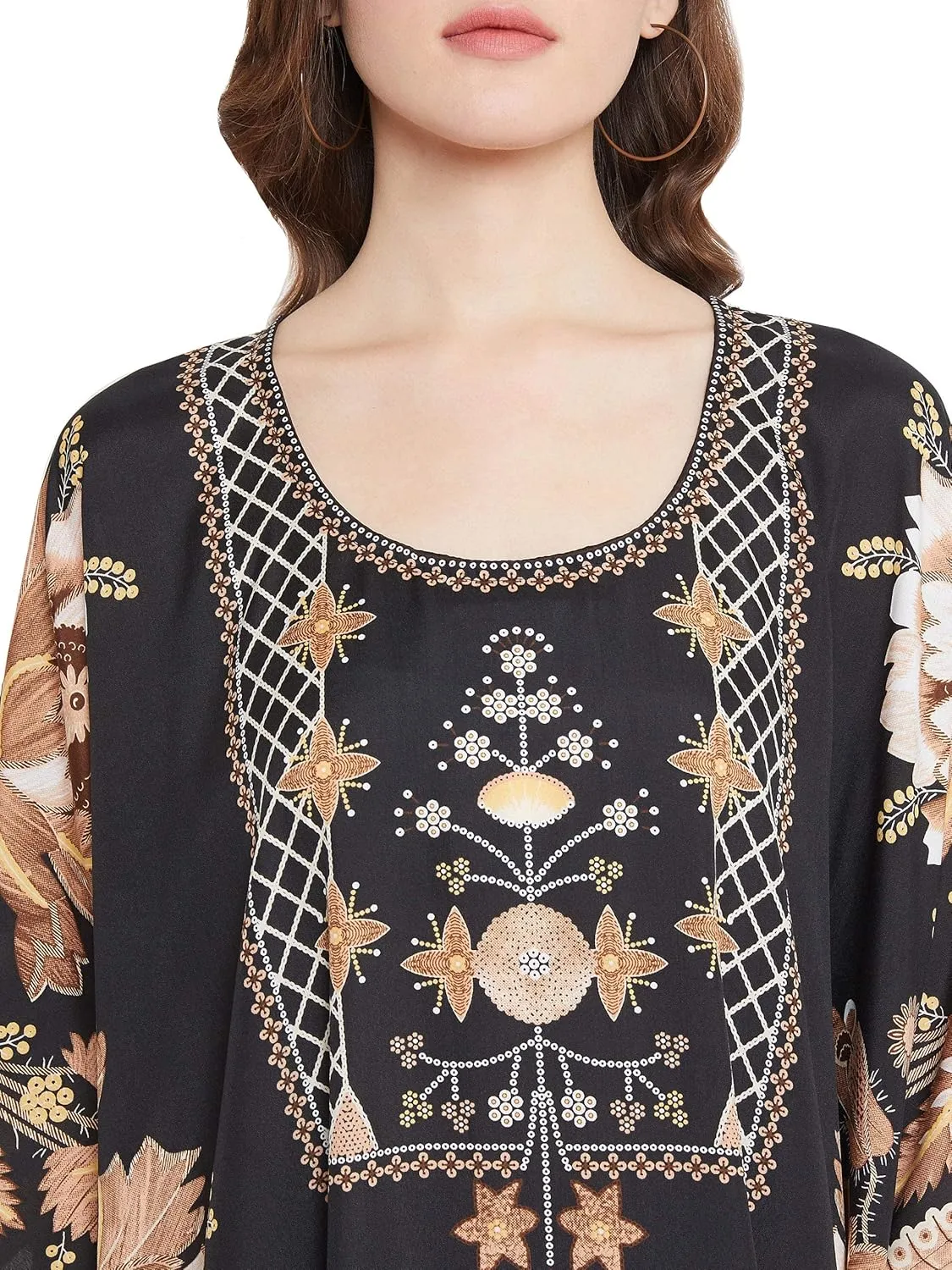 Oussum Women Kaftan Plus Size Polyester Summer Caftan Cover Ups Maxi House Dress
