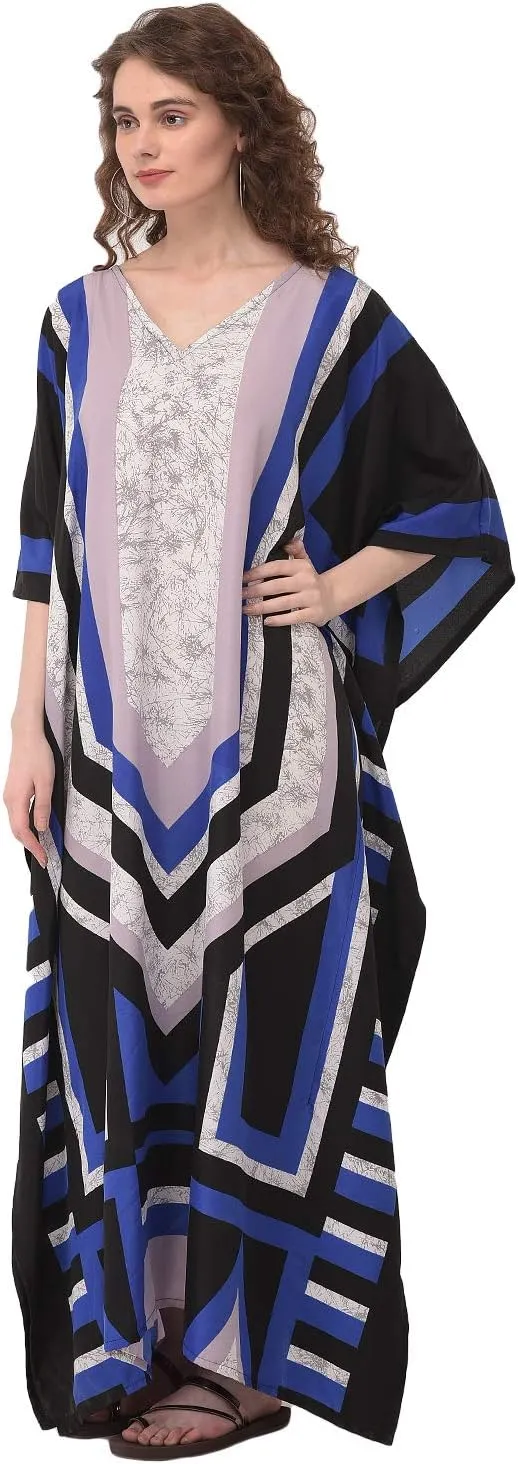 Oussum Women Kaftan Plus Size Polyester Summer Caftan Cover Ups Maxi House Dress