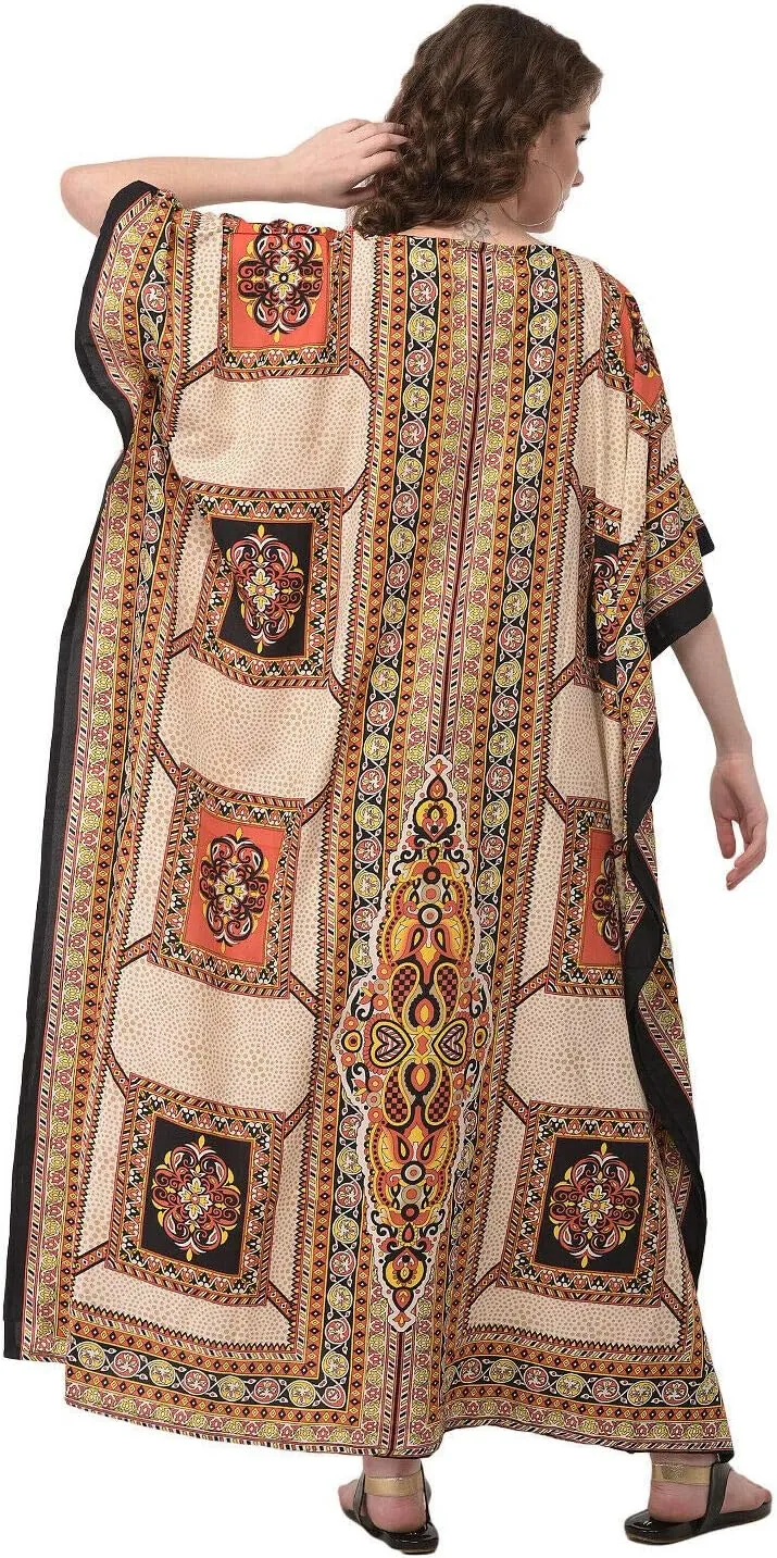 Oussum Women Kaftan Plus Size Polyester Summer Caftan Cover Ups Maxi House Dress