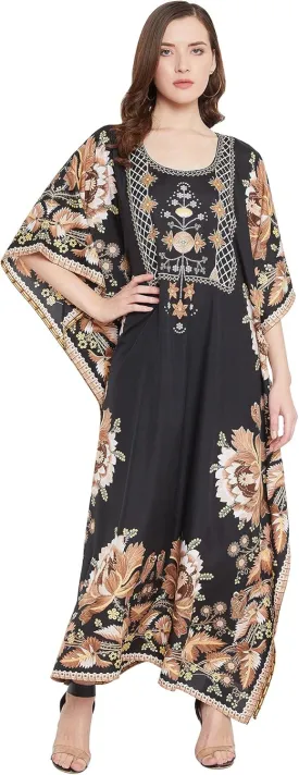Oussum Women Kaftan Plus Size Polyester Summer Caftan Cover Ups Maxi House Dress