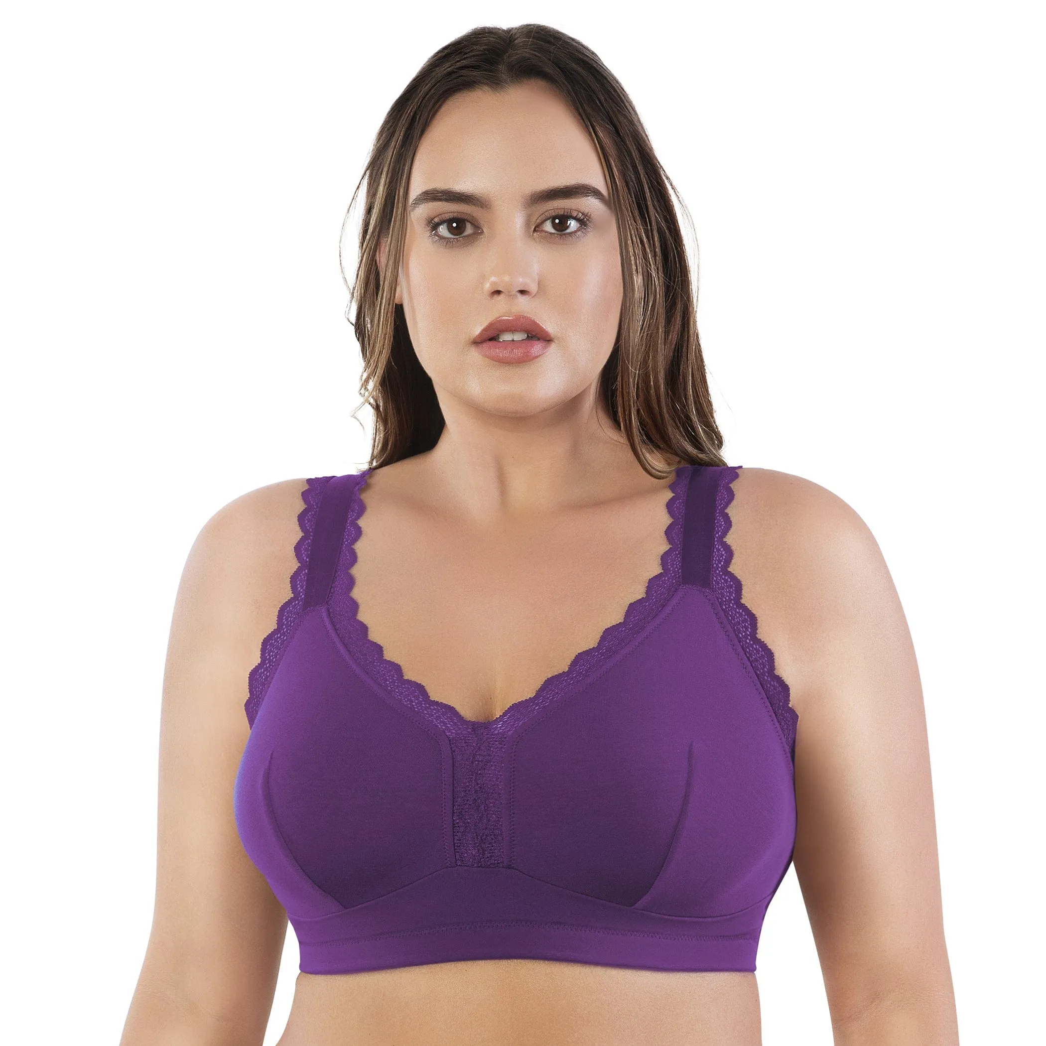 PARFAIT Dalis P5641 Women's Full Busted and Curvy Wire Free Bralette  - Amethyst