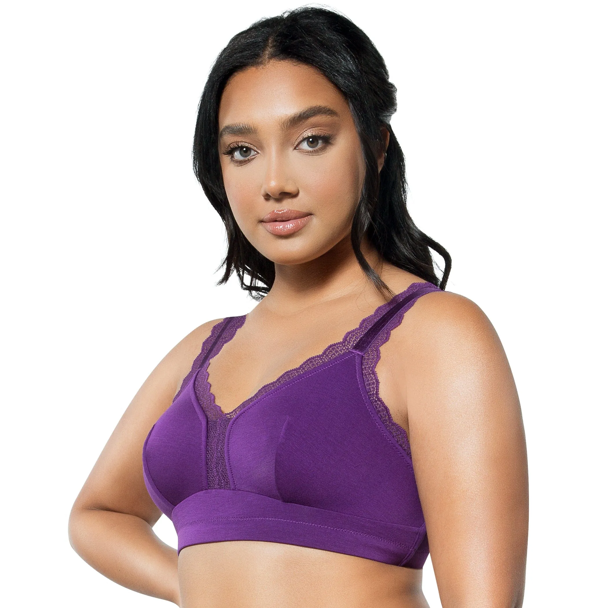 PARFAIT Dalis P5641 Women's Full Busted and Curvy Wire Free Bralette  - Amethyst