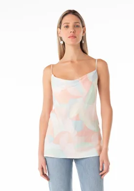 Pastel Abstract Cowl Neck Cami