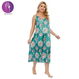 plus size women dress French Hepburn wind large size halters dress color nightdress fat lady 200 can wear loose dress