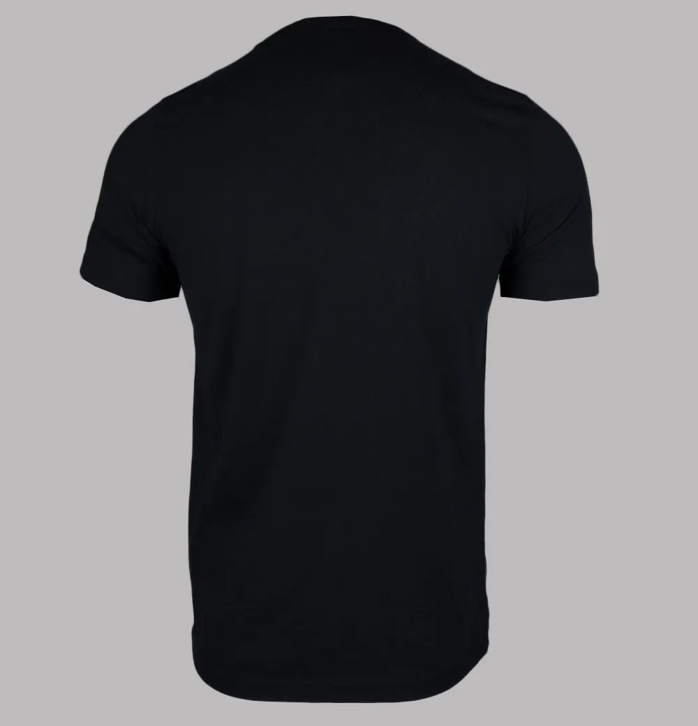 Pretty Green Festival Paisley Print Logo T-Shirt Black