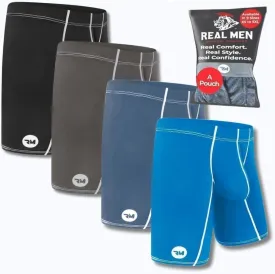 Real Men Athletic Underwear with Support Pouch - 1, 3 or 4 Pack 6, 7 and 9in Nylon Briefs - ABCD Pouch - XS-5XL