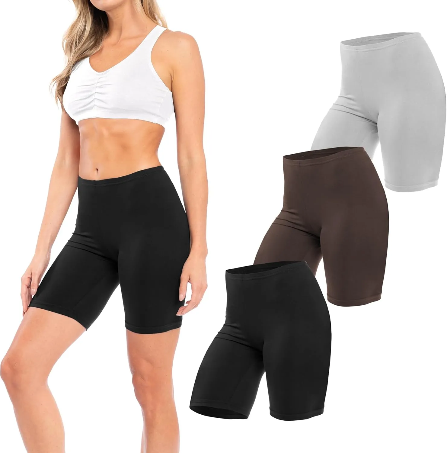 Sexy Basics Womens Ultra Soft Yoga Bike Short | Stretch Boxer Briefs | Multi Packs