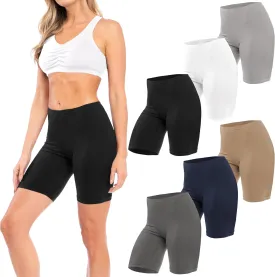 Sexy Basics Womens Ultra Soft Yoga Bike Short | Stretch Boxer Briefs | Multi Packs