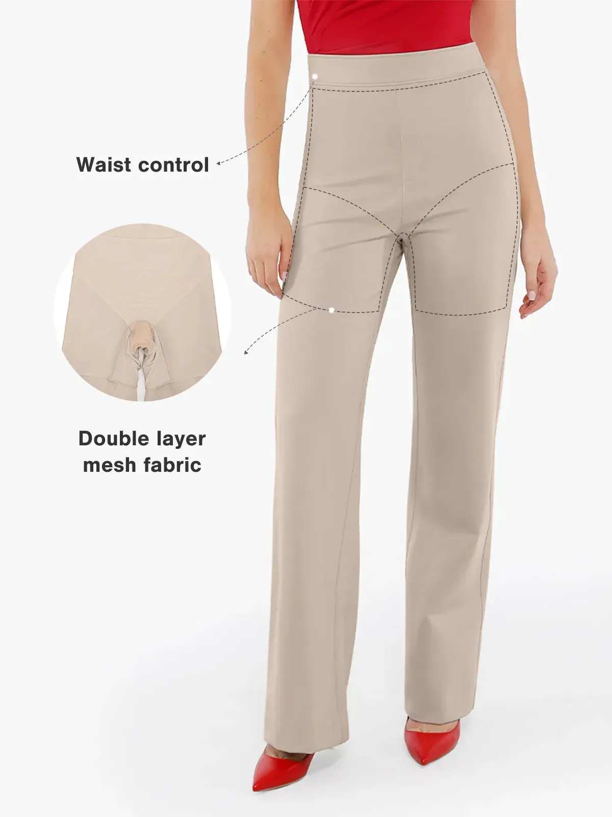 Shapewear Executive High Waisted Wide-Leg Ponte Pants