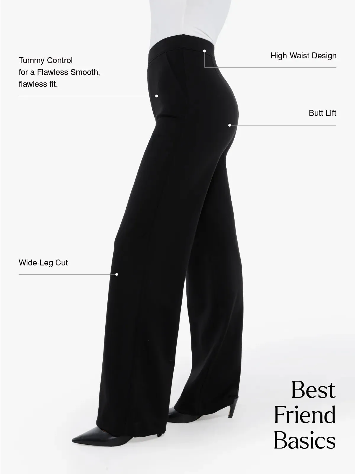 Shapewear Executive High Waisted Wide-Leg Ponte Pants
