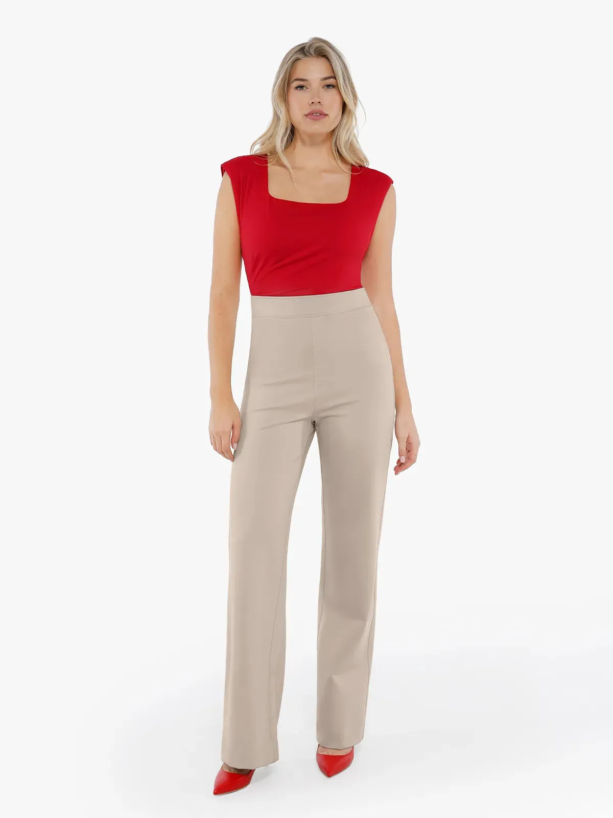 Shapewear Executive High Waisted Wide-Leg Ponte Pants