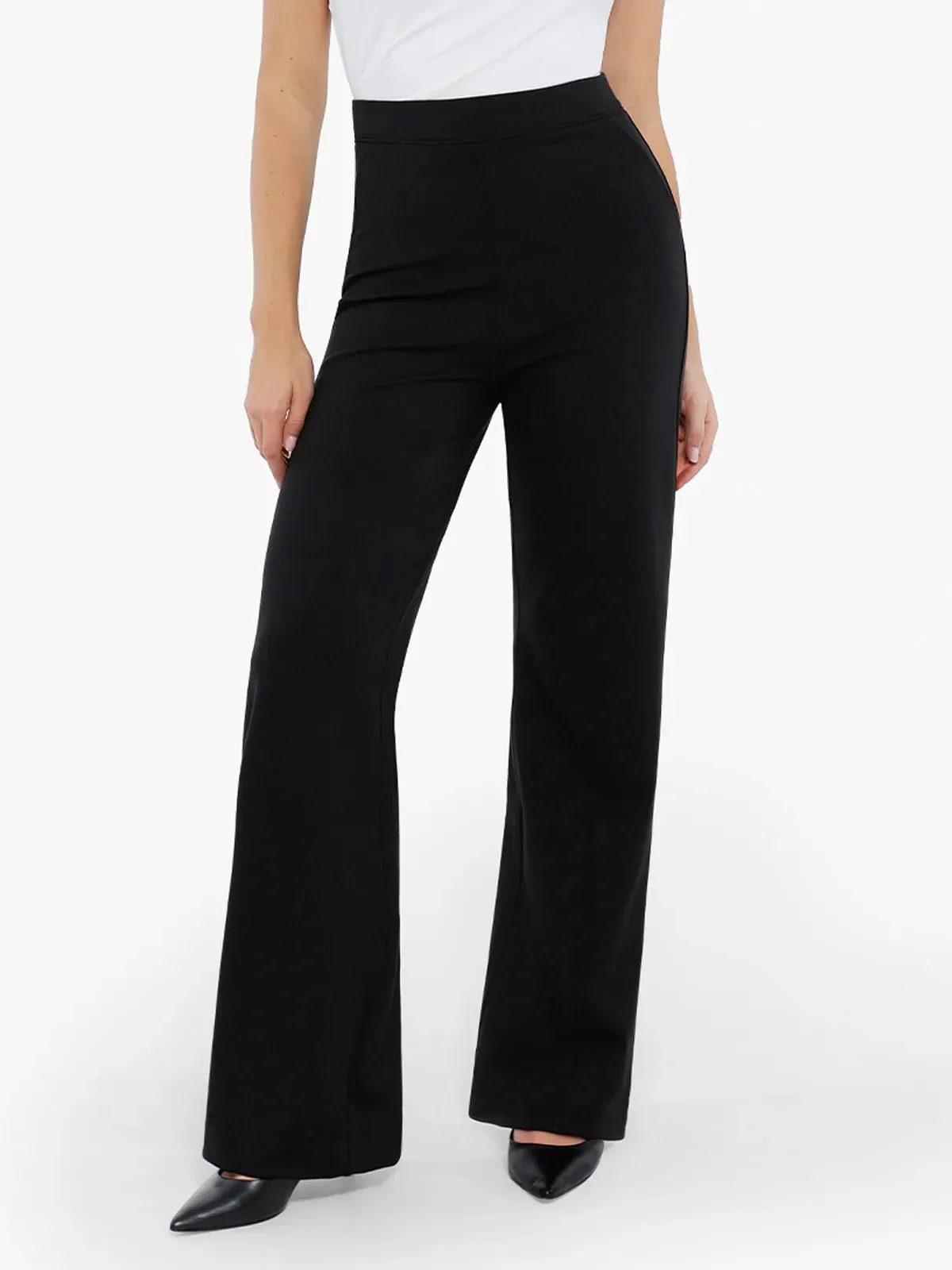 Shapewear Executive High Waisted Wide-Leg Ponte Pants