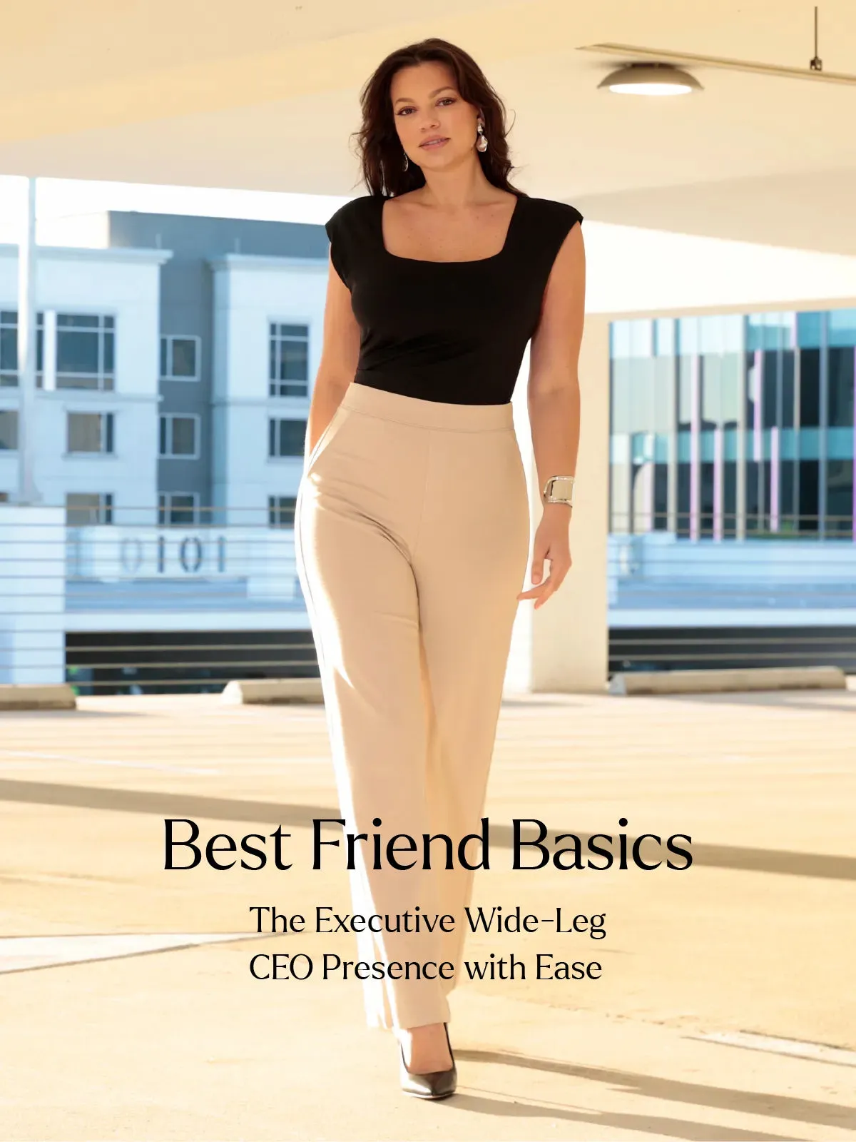 Shapewear Executive High Waisted Wide-Leg Ponte Pants