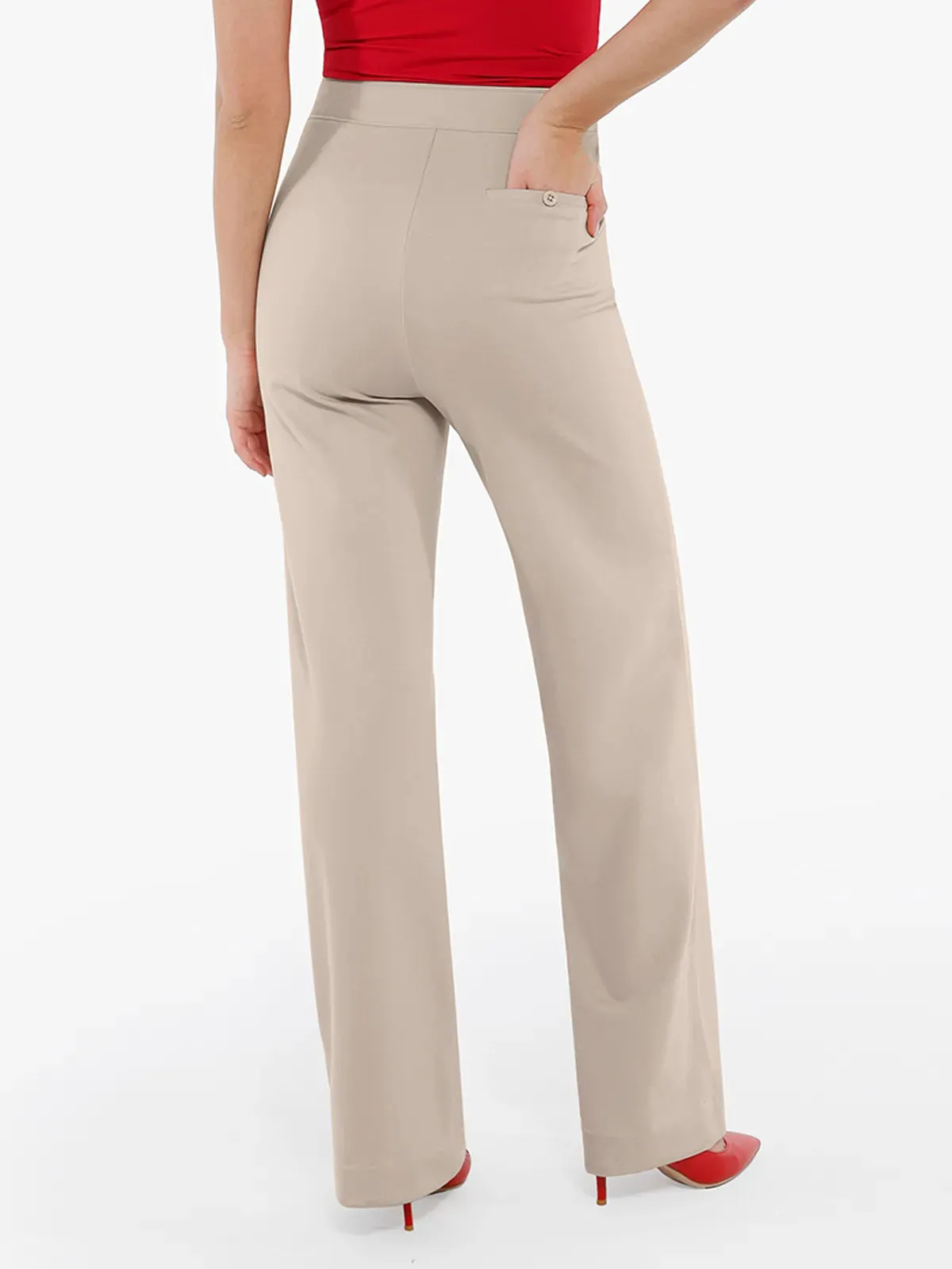 Shapewear Executive High Waisted Wide-Leg Ponte Pants