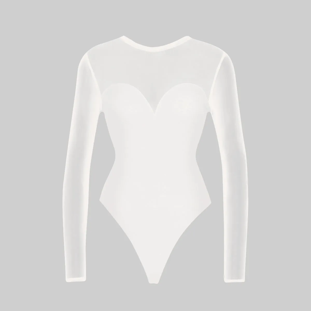 Sheer Mesh Shapewear Thong Bodysuit
