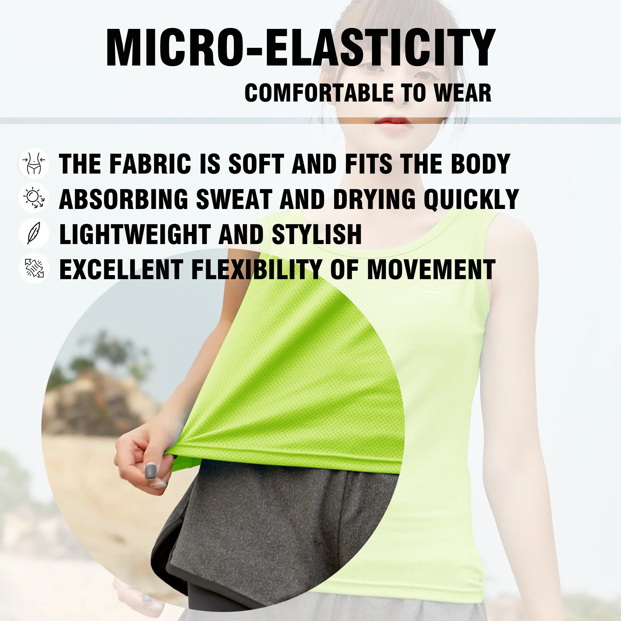 Sidiou Group Anniou Sports Vest Leisure Yoga Gym Training Sleeveless Running Top Quick Dry Vest