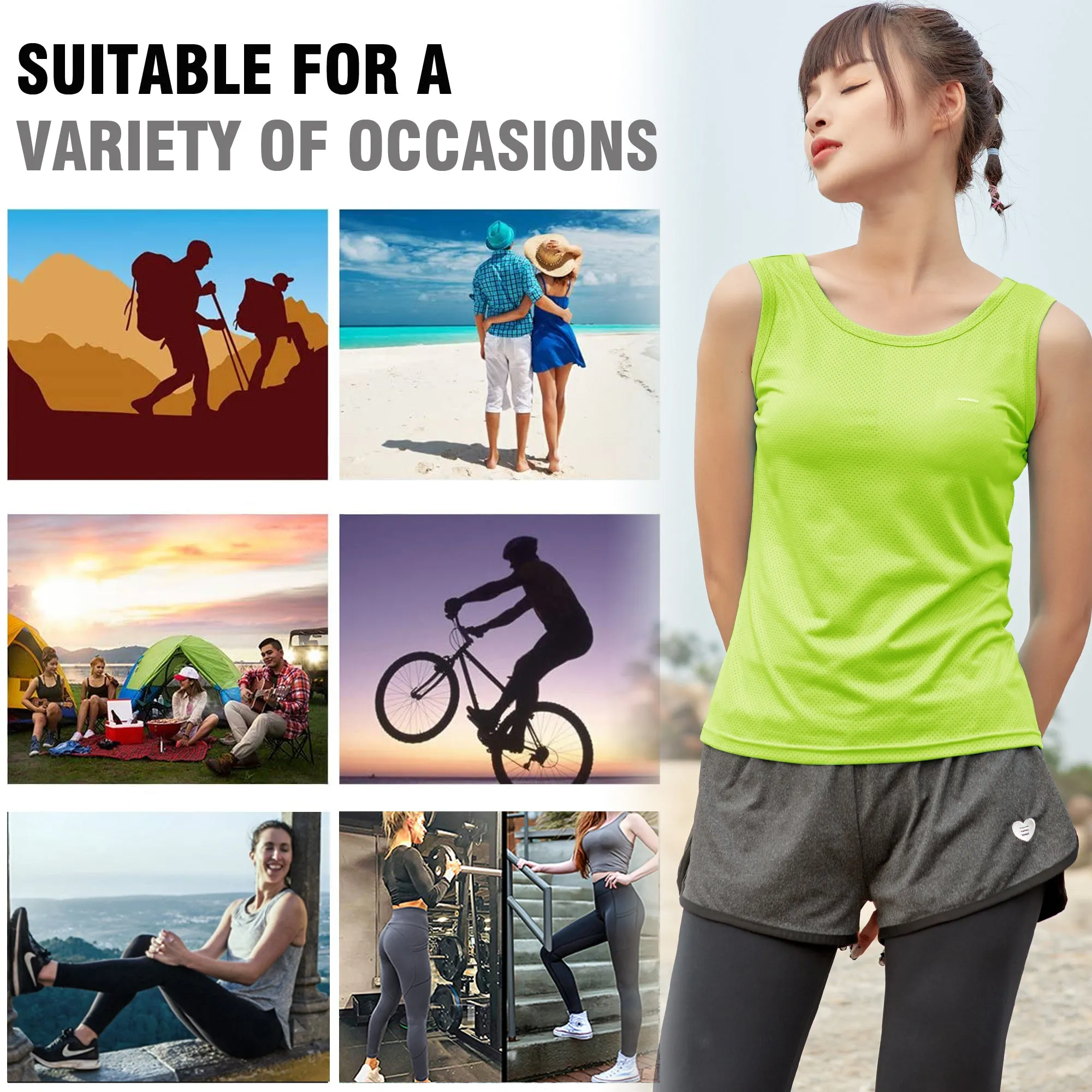 Sidiou Group Anniou Sports Vest Leisure Yoga Gym Training Sleeveless Running Top Quick Dry Vest
