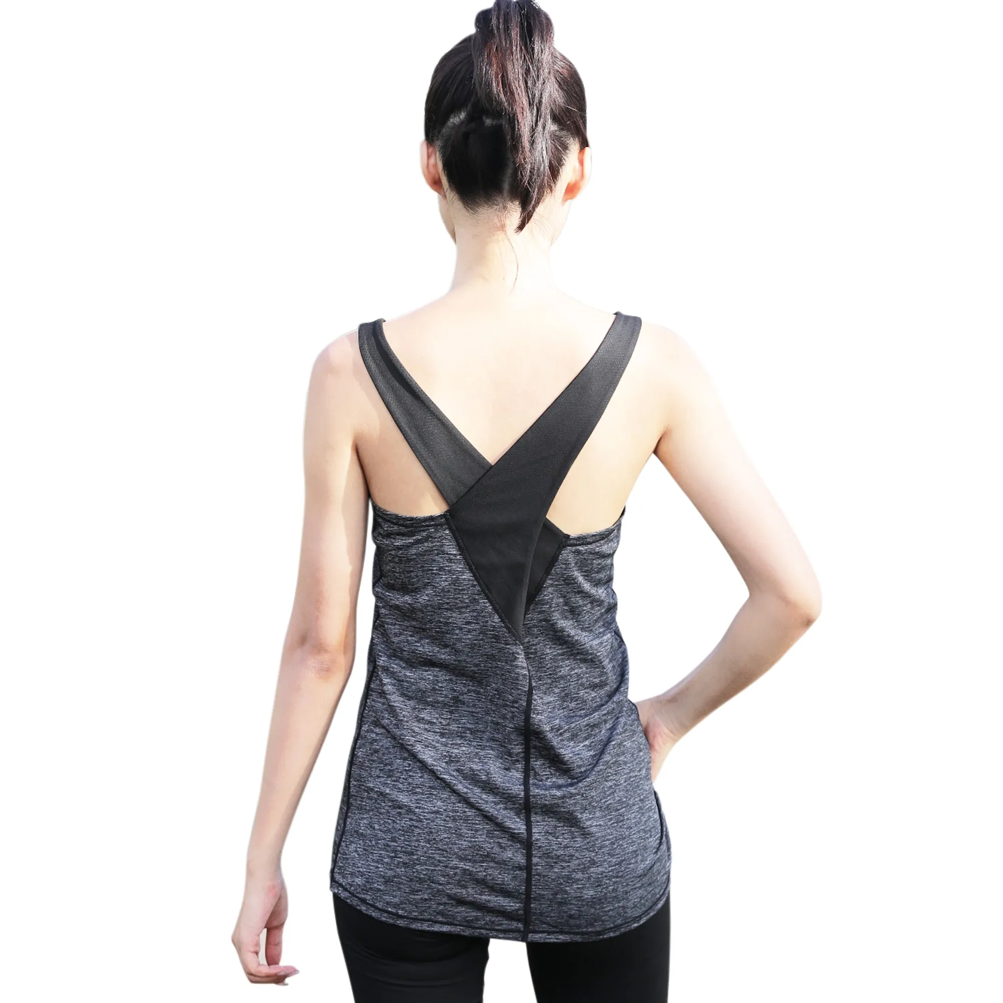 Sidiou Group Anniou Sun Protection Tank Top Women Sports Vest Casual Fitness Workout Training Sleeveless Yoga Vest