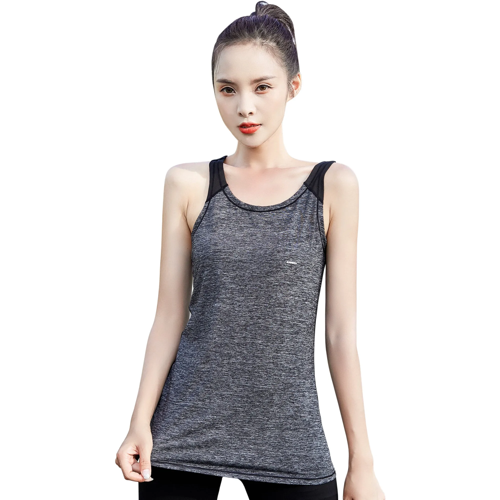Sidiou Group Anniou Sun Protection Tank Top Women Sports Vest Casual Fitness Workout Training Sleeveless Yoga Vest
