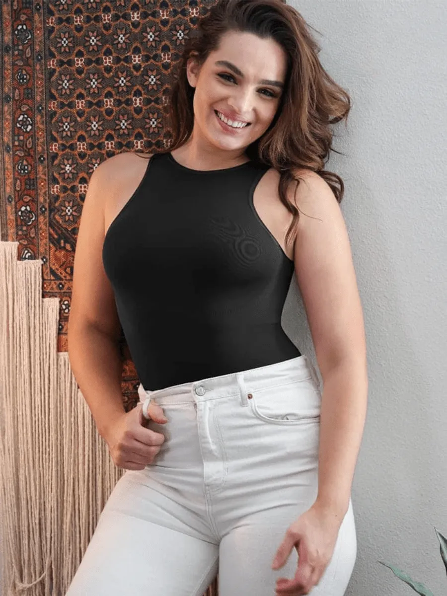 Sleeveless Tummy Control Shapewear Thong Bodysuit
