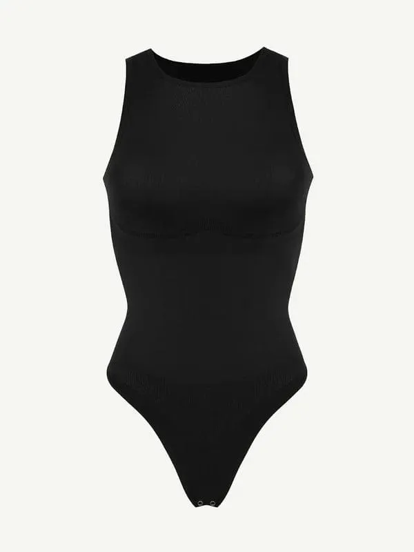 Sleeveless Tummy Control Shapewear Thong Bodysuit