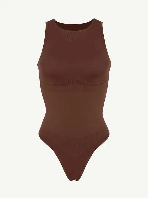 Sleeveless Tummy Control Shapewear Thong Bodysuit