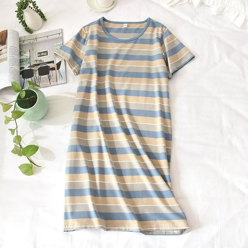 Summer Short Sleeve Loose Dress