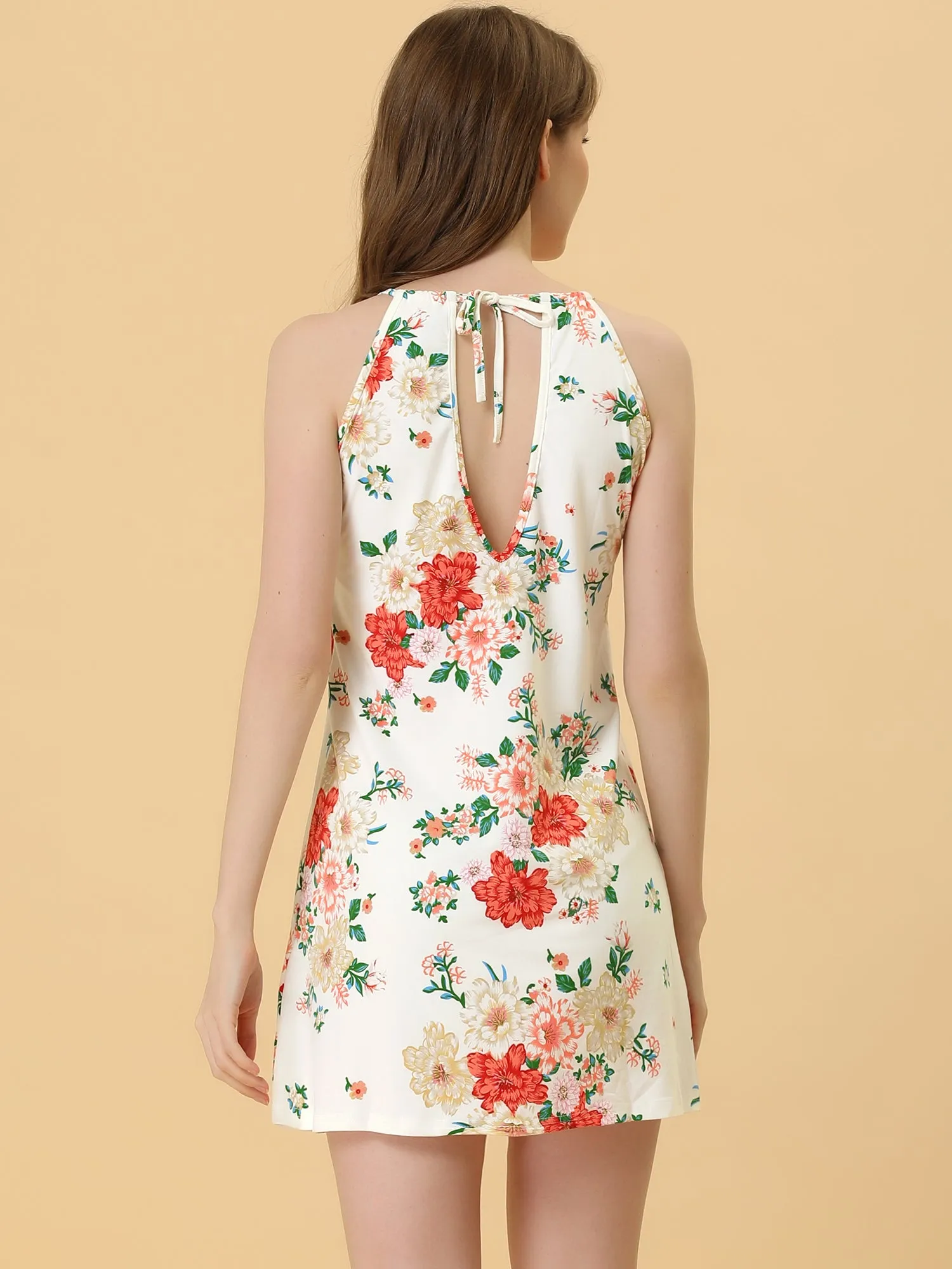Summer Sleeveless Print Cami Slip Sleepdress Nightgown Pajamas