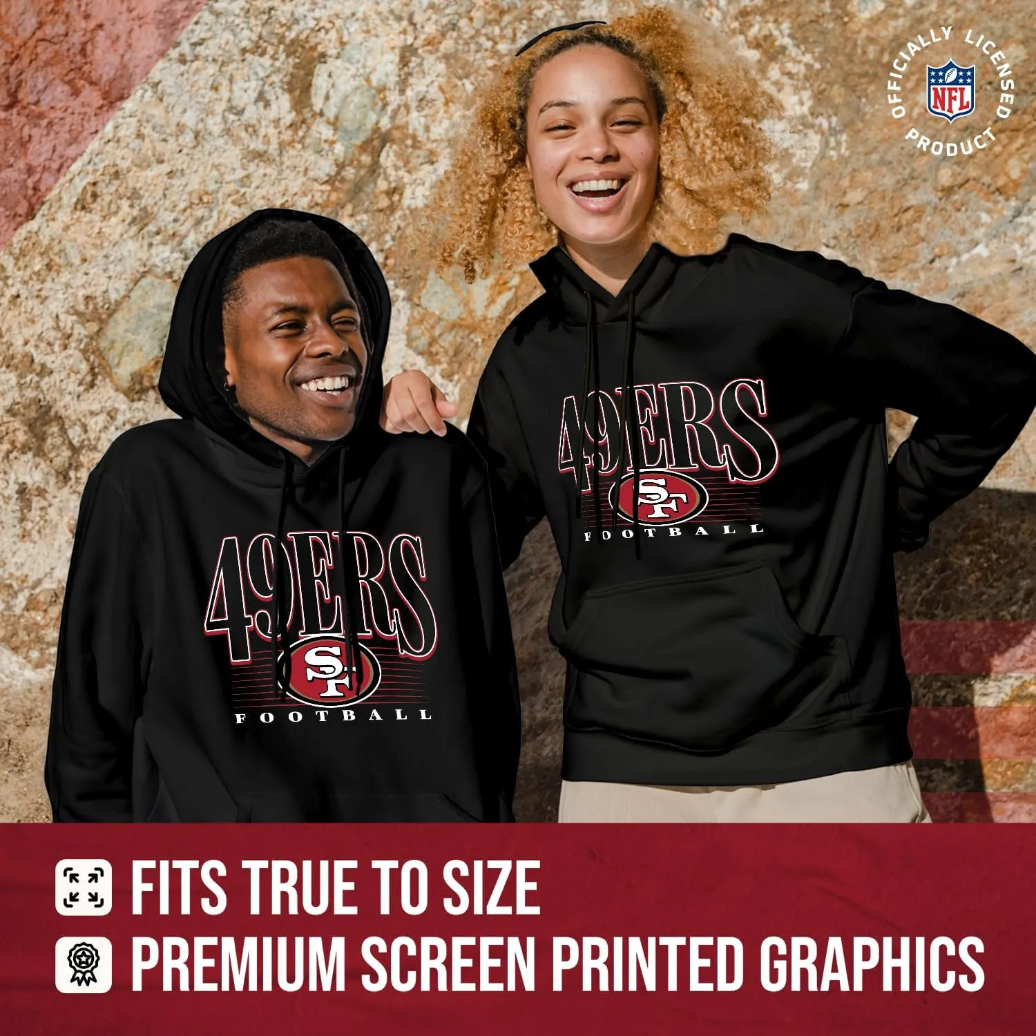 Team Fan Apparel NFL Adult Unisex Overtime Blueprint Soft Fleece Hooded Sweatshirt, Officially Licensed Football Hoodie!