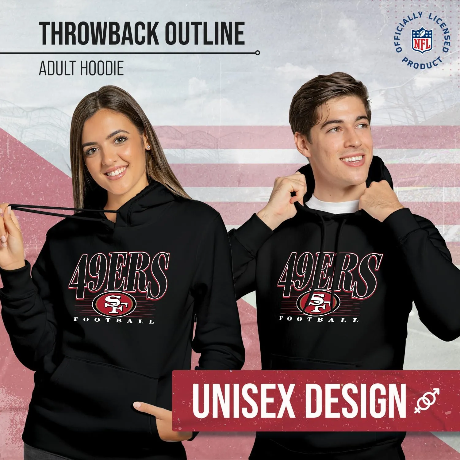 Team Fan Apparel NFL Adult Unisex Overtime Blueprint Soft Fleece Hooded Sweatshirt, Officially Licensed Football Hoodie!