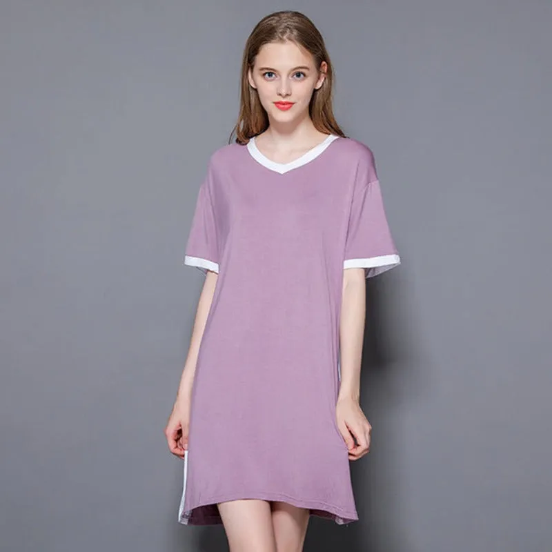 The Solid V-Neck 1 Piece Pajama Top