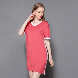 The Solid V-Neck 1 Piece Pajama Top