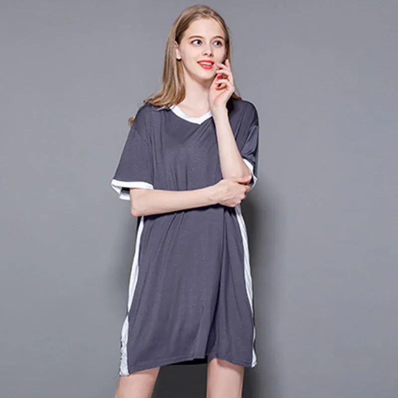The Solid V-Neck 1 Piece Pajama Top