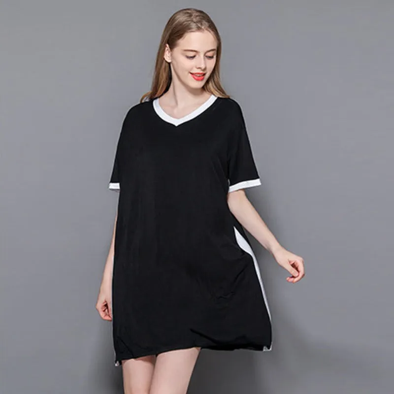 The Solid V-Neck 1 Piece Pajama Top