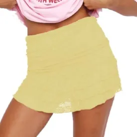 Women Y2K Lace Mini Skirt Cute Low Waist Flowy Pleated Short Skirt Vintage Layered Half Slip A-Line Skirt Streetwear