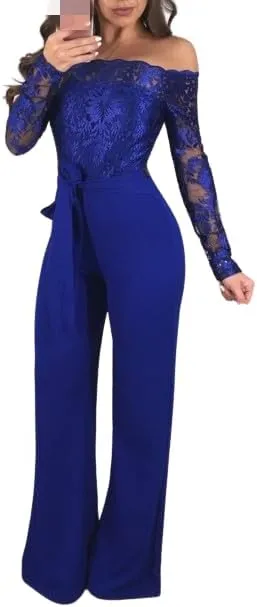 Women's Fall Floral Mesh Square Neck Wrap Dress Sexy Lace Doubly Slit Pencil Dress Tie Waist 3/4 Sleeves Sheath