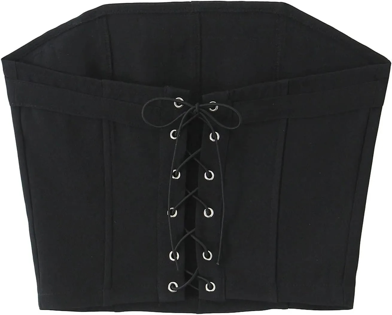 Women's Layered Shorts Set - Strapless Tank & Belted Pleated Skirt with Built-In Shorts