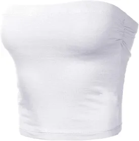 Women's Shapewear Tube Tops Strapless Ruched Built-in Shelf Bra Casual