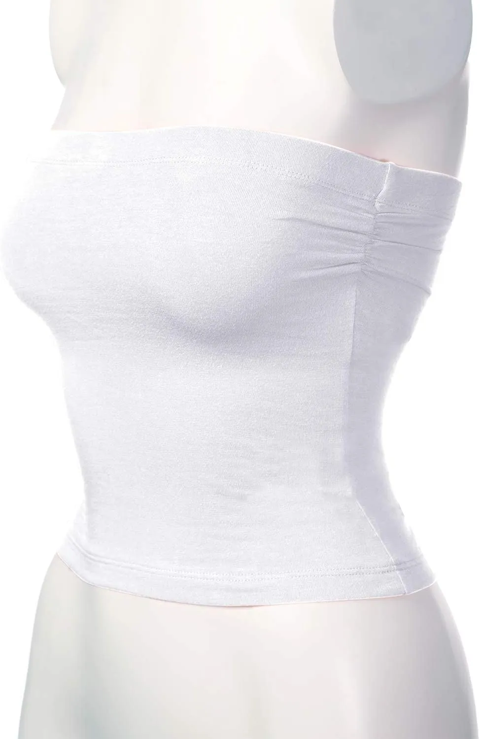 Women's Shapewear Tube Tops Strapless Ruched Built-in Shelf Bra Casual