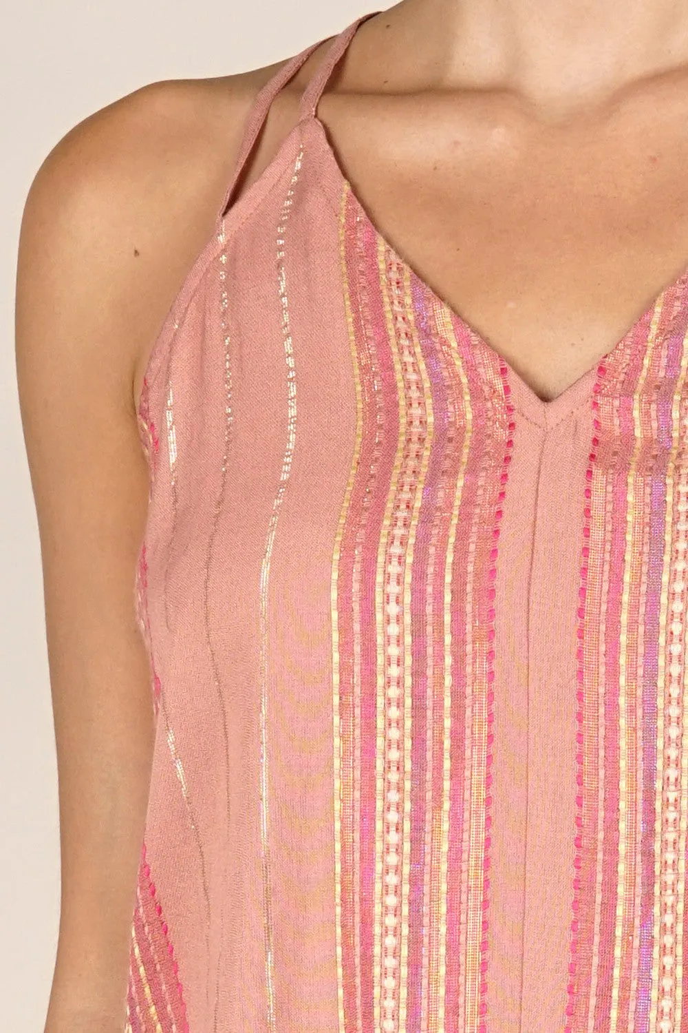 Yarn Dye Double Spaghetti Strap Racerback Top