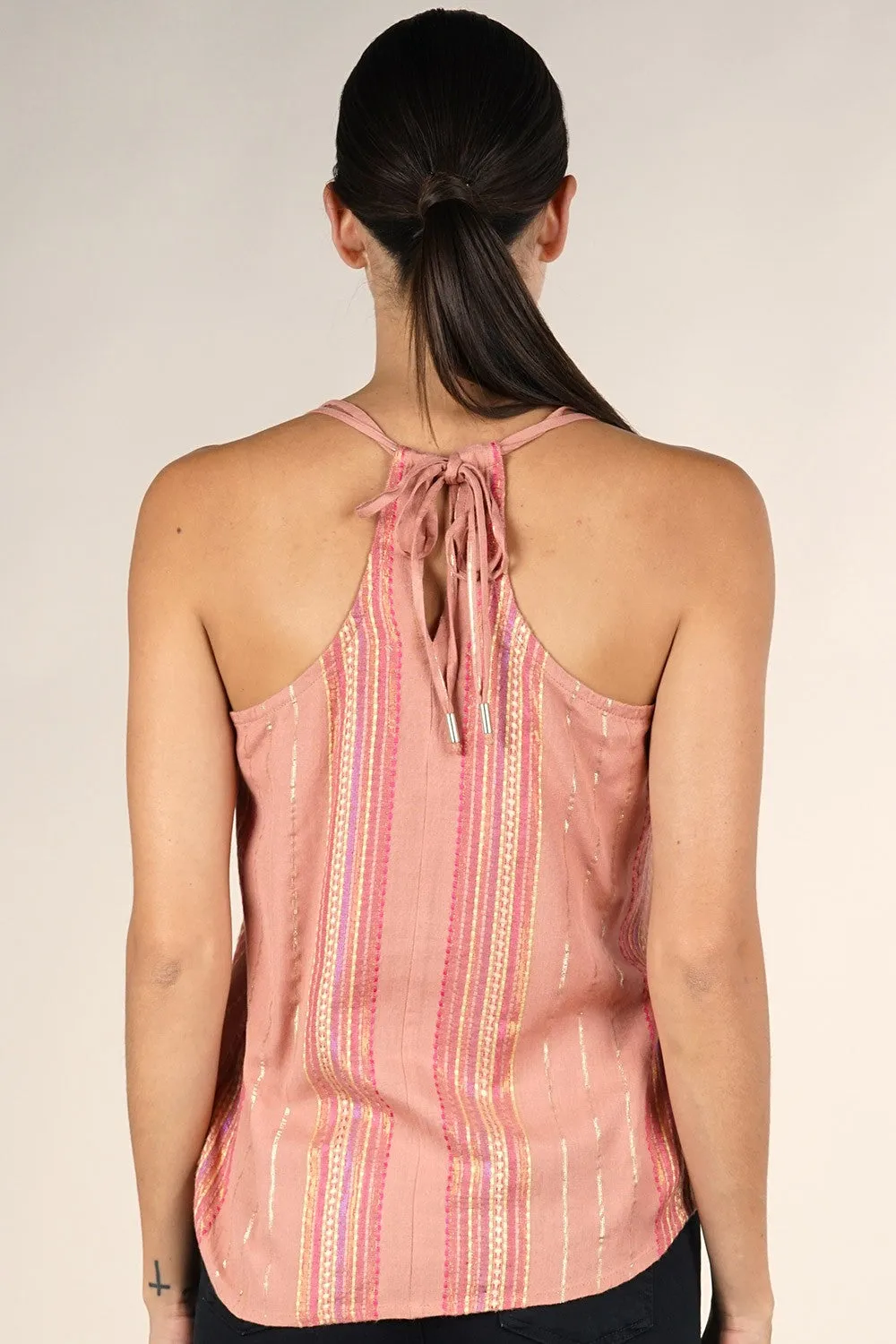 Yarn Dye Double Spaghetti Strap Racerback Top