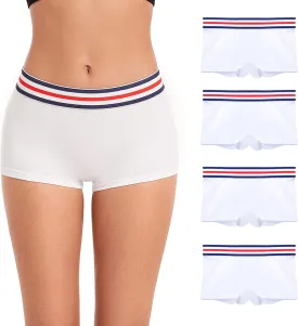 ZLYC Women's Cotton Sporty Boy Shorts Panties Breathable Stretch Workout Underwear Boxers